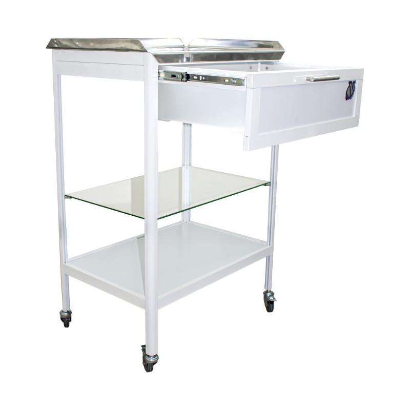 Столик маніпуляційний пересувний, стільниця з нержавіючої сталі СМ-4к (Медпромсервіс)